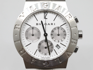 BVLGARI ブルガリ Ref CH35WSSD ディアゴノスポーツ クロノグラフ自動巻きのオーバーホールとリューズ修理・料金の紹介です。